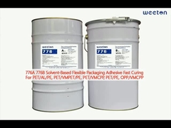 776A 776B Embalagens flexíveis à base de solventes Adesivo de curagem rápida para PET/AL/PE, VMCPP, PE, OPP/VMCPP